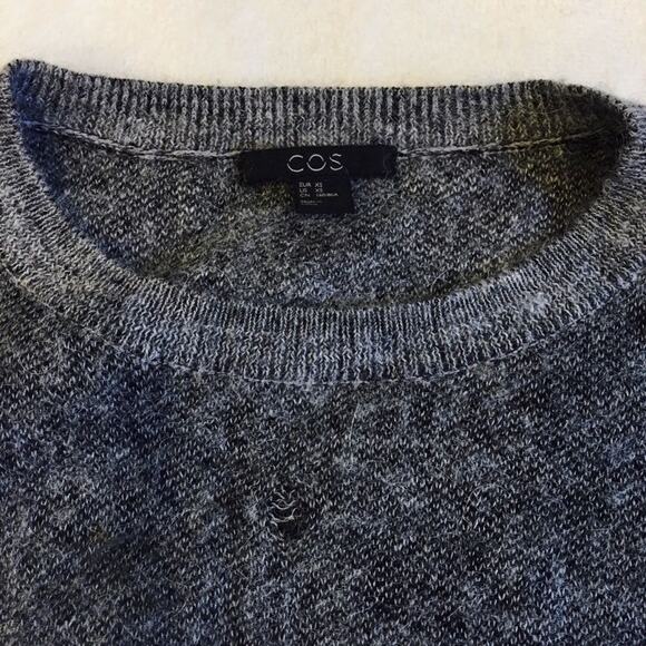 Cos Color Block Black and Gray Long Tunic Sweater | Sz XS - Picture 3 of 5